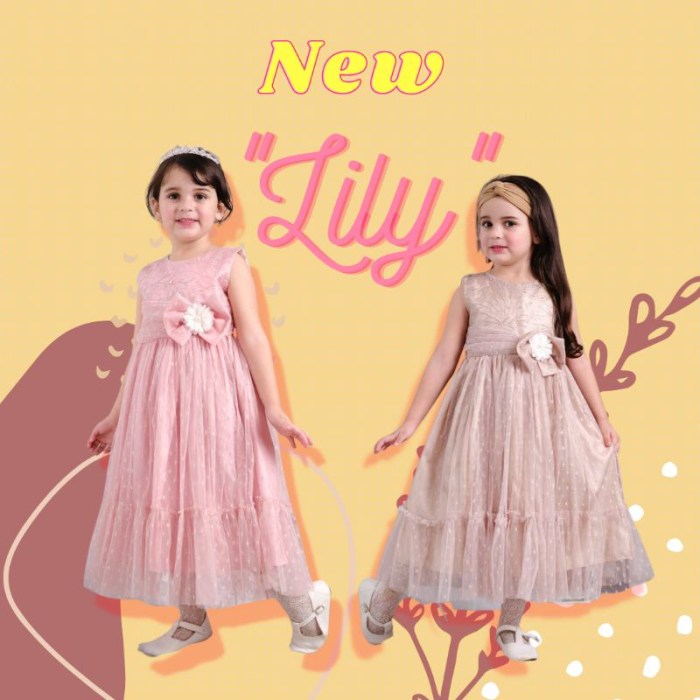 Jual Gaun Pesta Anak / Dress Anak Bunga Lily / Baju Pesta Anak ...
