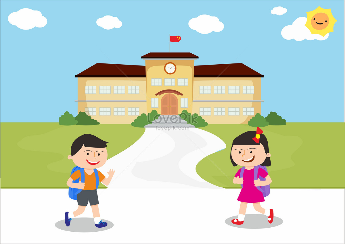 Gambar anak pergi ke sekolah