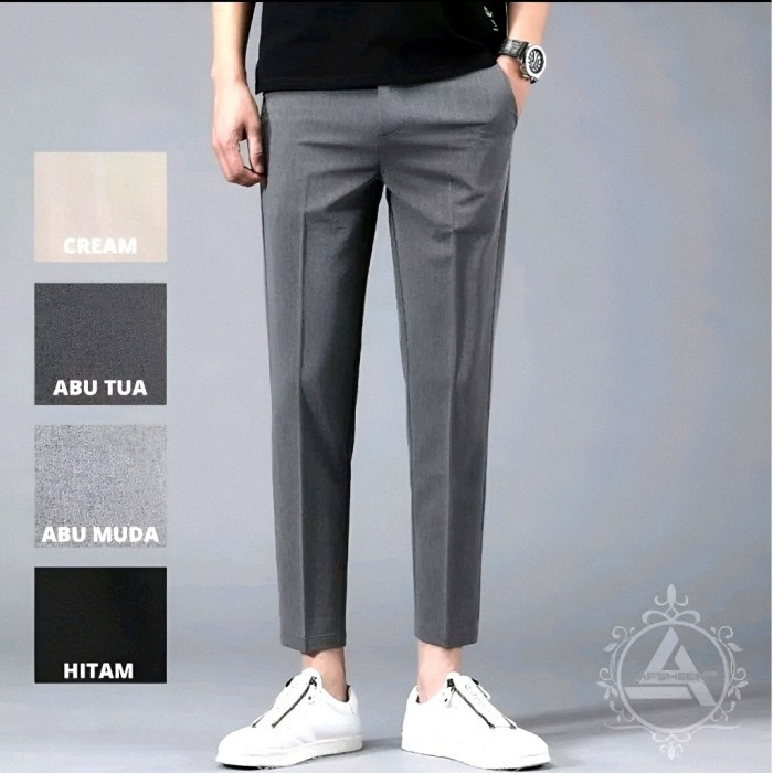 Jual Celana Ankle Pants Panjang Pria Slim Fit Premium Basic Korean ...