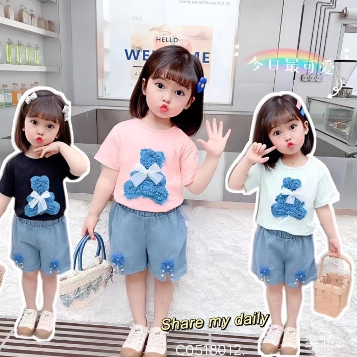 Jual SETELAN IMPORT ANAK PEREMPUAN USIA 1-4 TAHUN | SETELAN BAJU KAOS ...