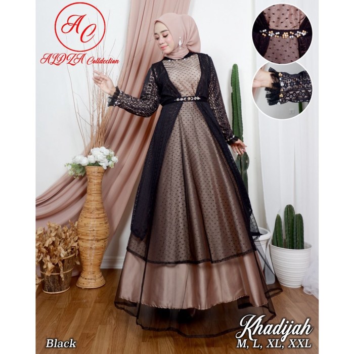 Jual AK - GAMIS KHADIJAH ORIGINAL GAMIS PESTA TERBARU DRESS MEWAH GAMIS ...