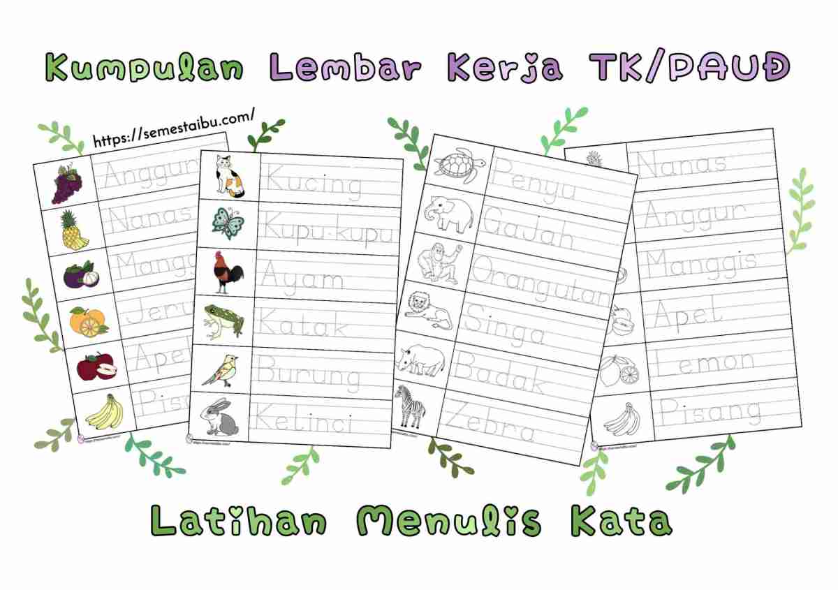 Lembar kerja bahasa untuk anak tk