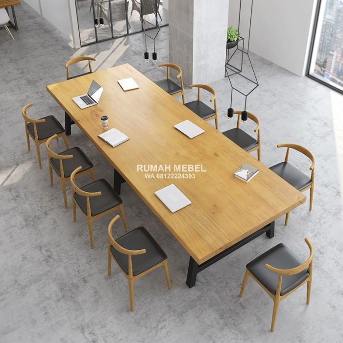 Meja Meeting Kantor Minimalis 10 Kursi | Rumah Mebel