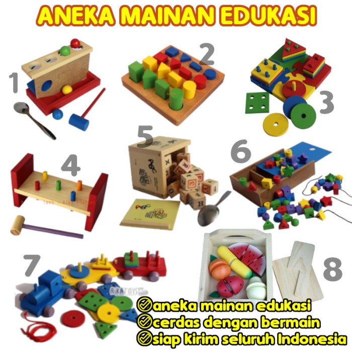 Jual Mainan Edukasi Anak Perempuan Laki-laki Edutoys Kayu Montessori ...