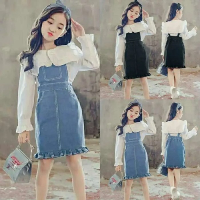 Promo Set Reiyu Kids Usia 4th-7th Baju Anak Perempuan Set Overall Jeans ...