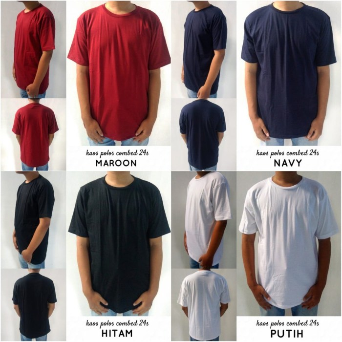 Jual Asli Baju polos kaos polos combed 24s baju distro polos tebal ... Item polos