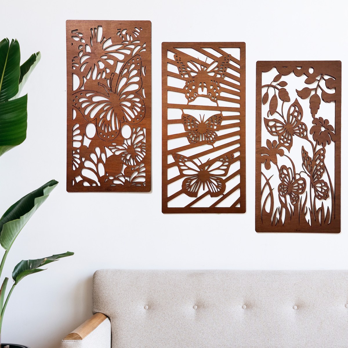 TRIGI hiasan dinding kayu minimalis motif kupu kupu | Lazada Indonesia