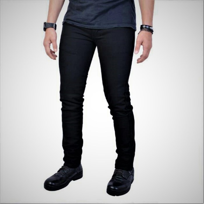 Jual Celana Panjang Jeans Hitam Distro Premium Slim Fit Pria Denim ...