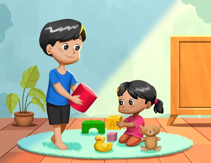 Gambar animasi anak bermain
