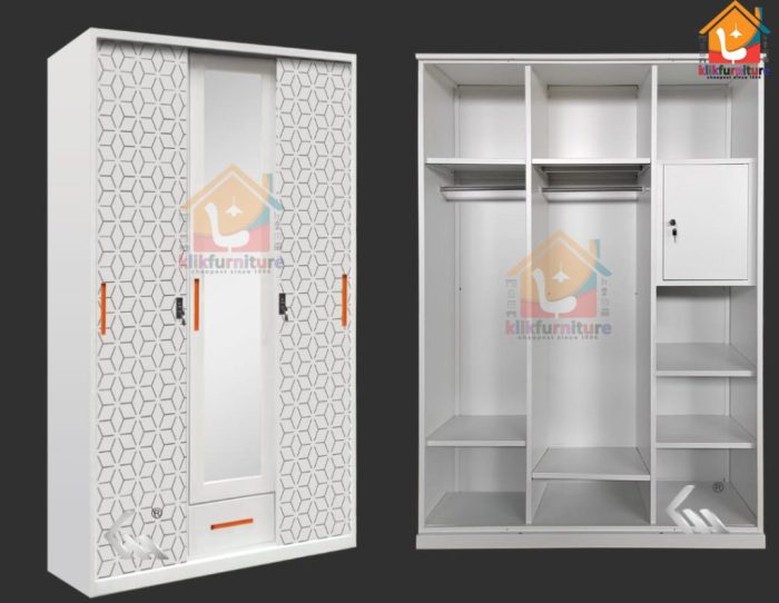 Lemari Pakaian Minimalis 2 Pintu Sliding Cat Duco