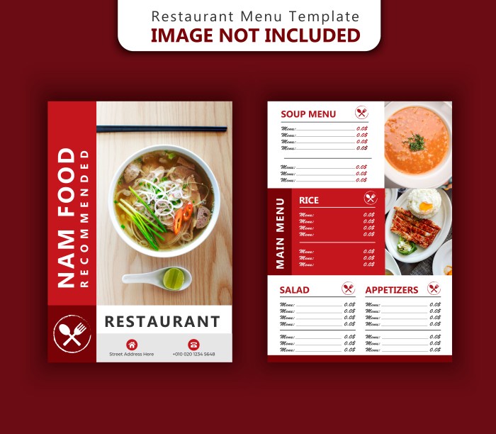 Restaurant menu template in red design 830822 Vector Art at Vecteezy