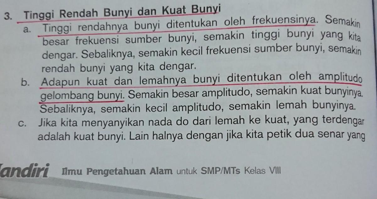 Kuat lemah bunyi tergantung pada