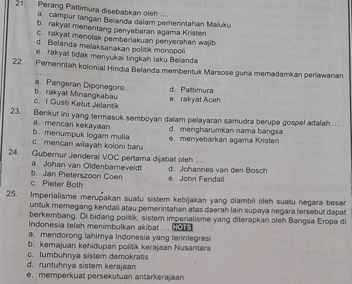 Perang pattimura disebabkan oleh
