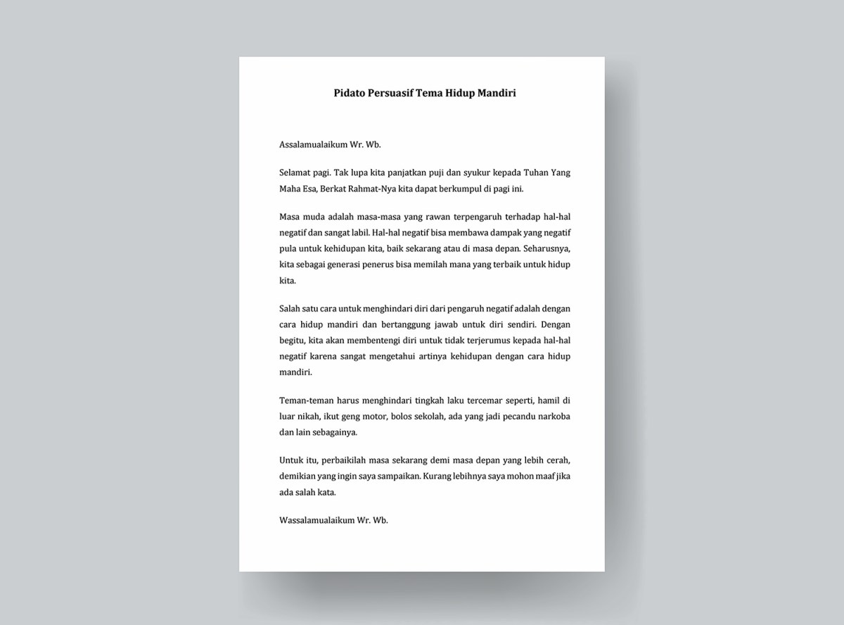 Sebutkan ciri ciri pidato persuasif