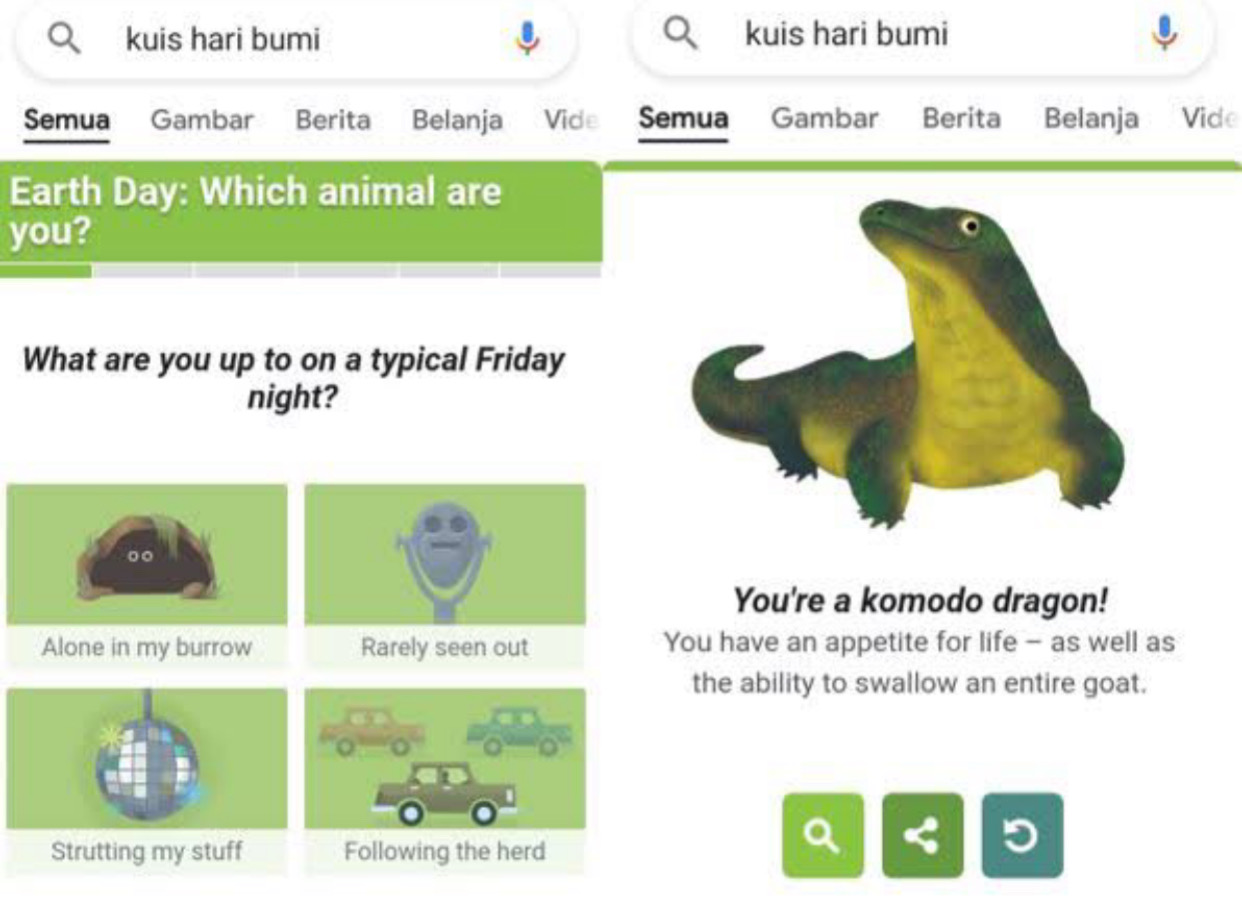 Kuis hari bumi 2022 google